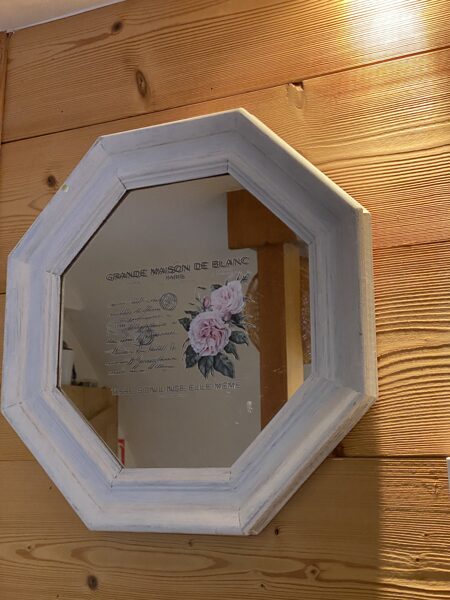 Miroir blanc octogonal 