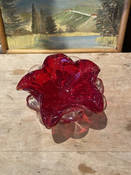 Vide poche verre rouge